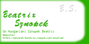 beatrix sznopek business card